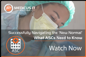 Invitation to watch the ASC Townhall webinar showing a Doctor with a facemask