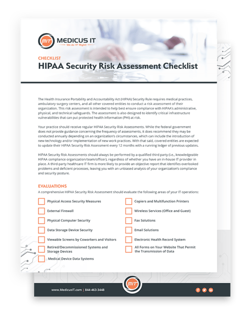 HIPAA Security Risk Assessment Checklist | Medicus IT